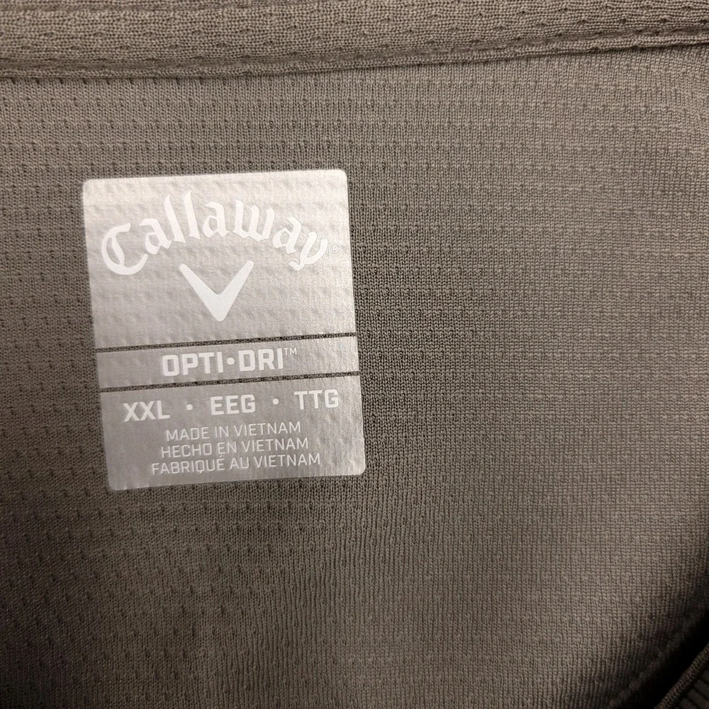 Callaway Opti-Dry‎ Polo Golf Shirt Men's XXL Gray Polyester Performance Stretch